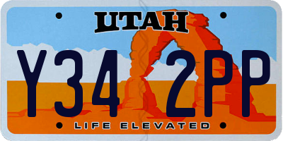 UT license plate Y342PP