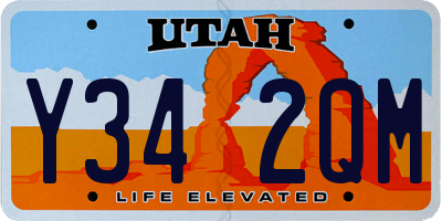 UT license plate Y342QM