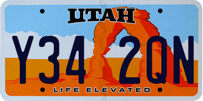 UT license plate Y342QN