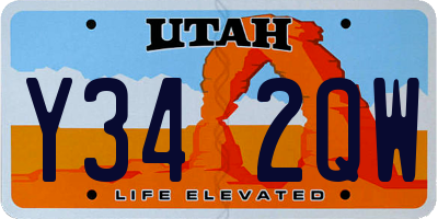 UT license plate Y342QW