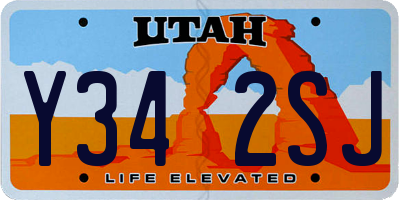 UT license plate Y342SJ
