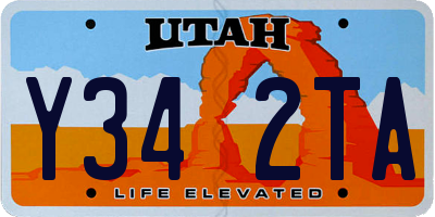 UT license plate Y342TA