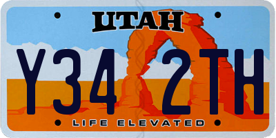 UT license plate Y342TH