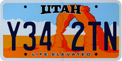 UT license plate Y342TN