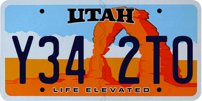 UT license plate Y342TO