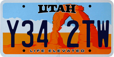 UT license plate Y342TW