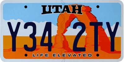 UT license plate Y342TY