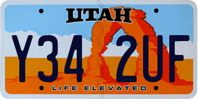 UT license plate Y342UF