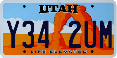 UT license plate Y342UM