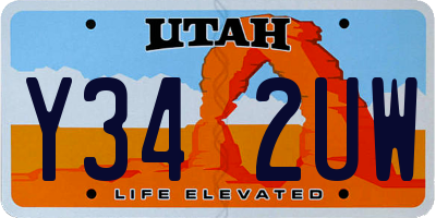 UT license plate Y342UW