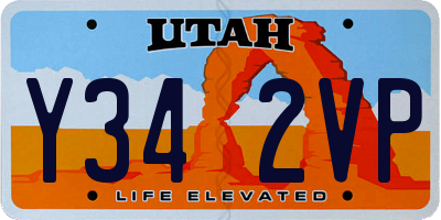 UT license plate Y342VP