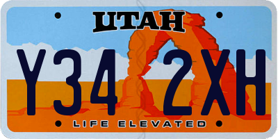 UT license plate Y342XH