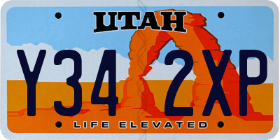 UT license plate Y342XP