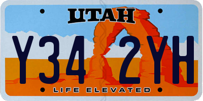 UT license plate Y342YH