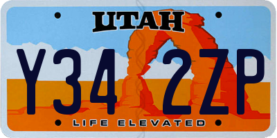 UT license plate Y342ZP