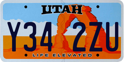 UT license plate Y342ZU