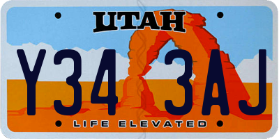 UT license plate Y343AJ
