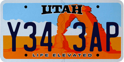 UT license plate Y343AP