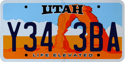 UT license plate Y343BA