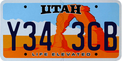 UT license plate Y343CB