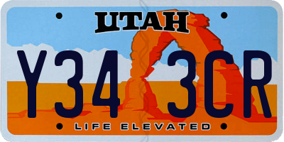 UT license plate Y343CR