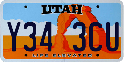 UT license plate Y343CU