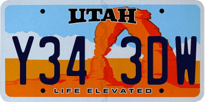 UT license plate Y343DW