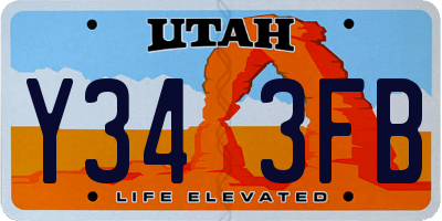 UT license plate Y343FB