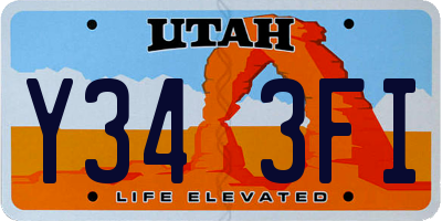 UT license plate Y343FI
