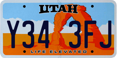 UT license plate Y343FJ