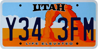 UT license plate Y343FM