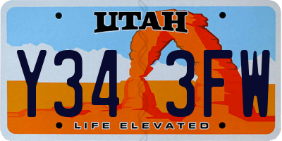 UT license plate Y343FW