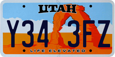 UT license plate Y343FZ