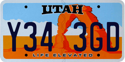 UT license plate Y343GD