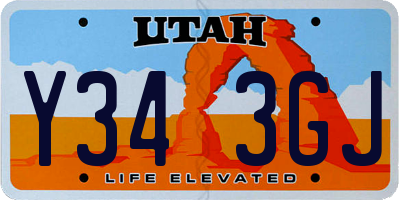 UT license plate Y343GJ