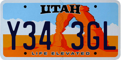 UT license plate Y343GL