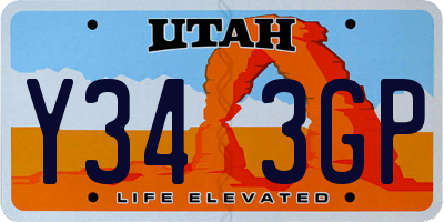 UT license plate Y343GP