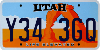 UT license plate Y343GQ