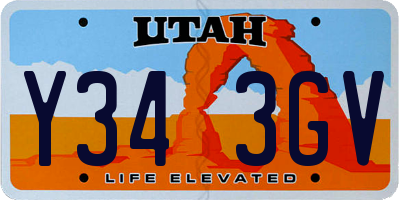 UT license plate Y343GV