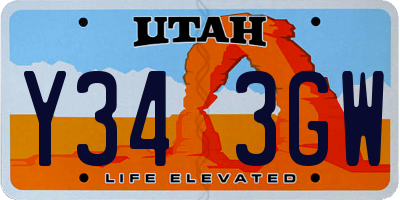 UT license plate Y343GW