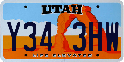 UT license plate Y343HW