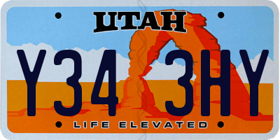 UT license plate Y343HY