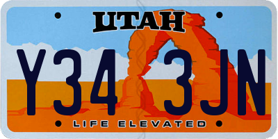 UT license plate Y343JN