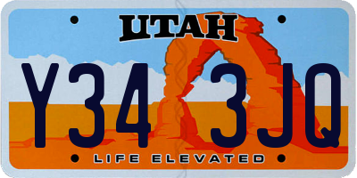 UT license plate Y343JQ