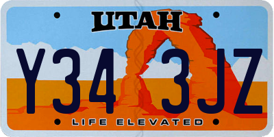 UT license plate Y343JZ