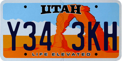 UT license plate Y343KH