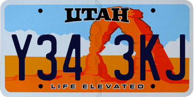 UT license plate Y343KJ