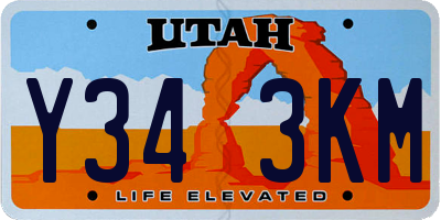 UT license plate Y343KM