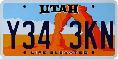 UT license plate Y343KN