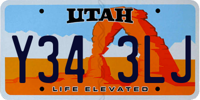 UT license plate Y343LJ